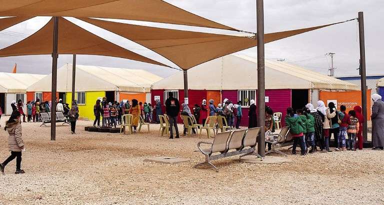 Photo d'enfants réfugiés dans le camp de Zaatari en Jordanie